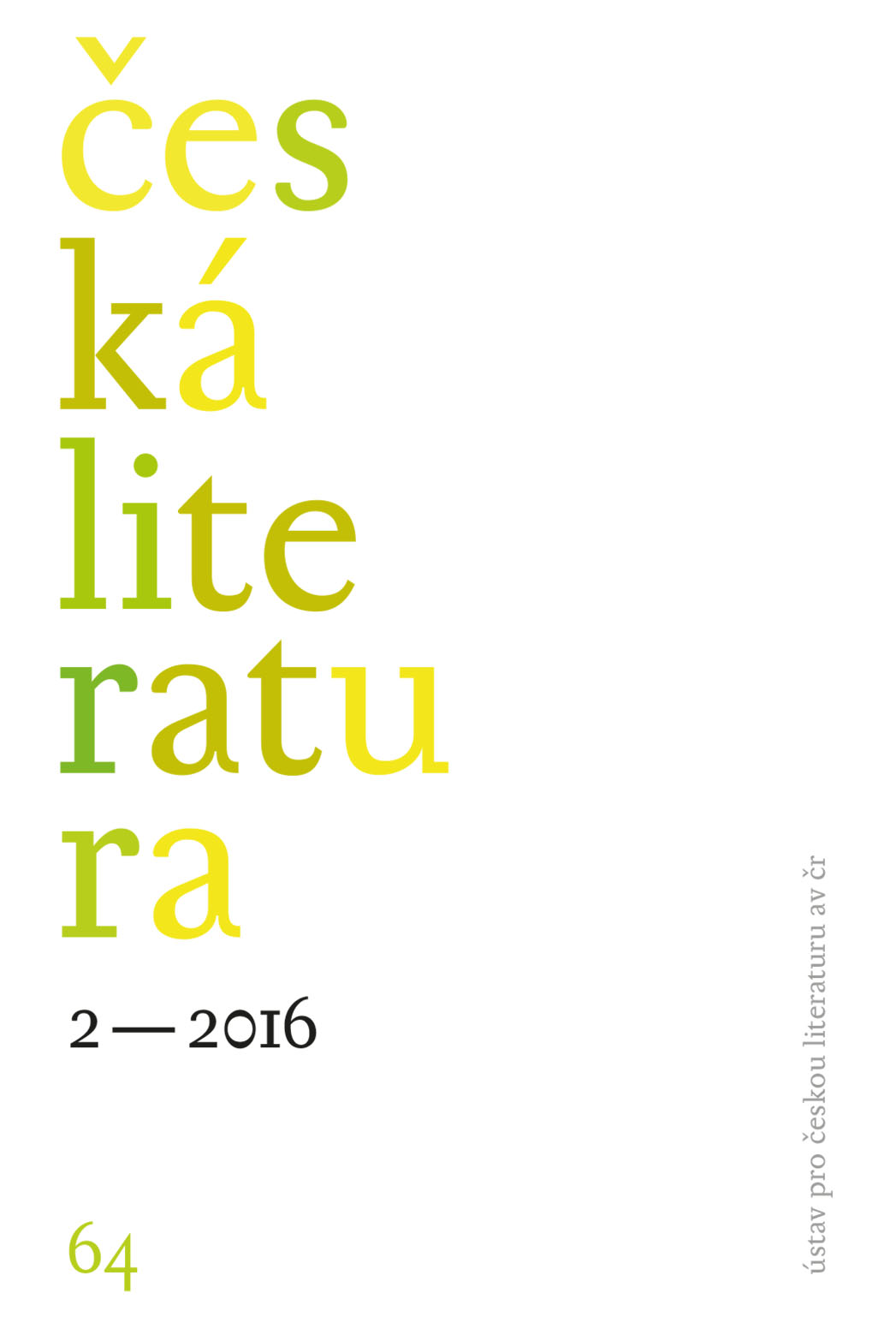 Česká literatura 2 – 2016