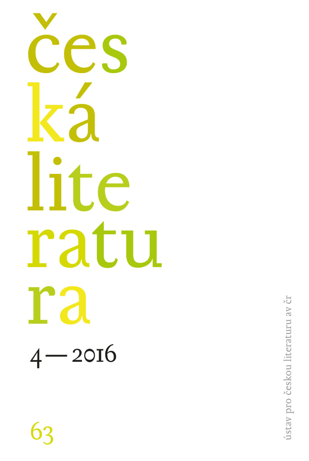 Česká literatura 4 – 2016