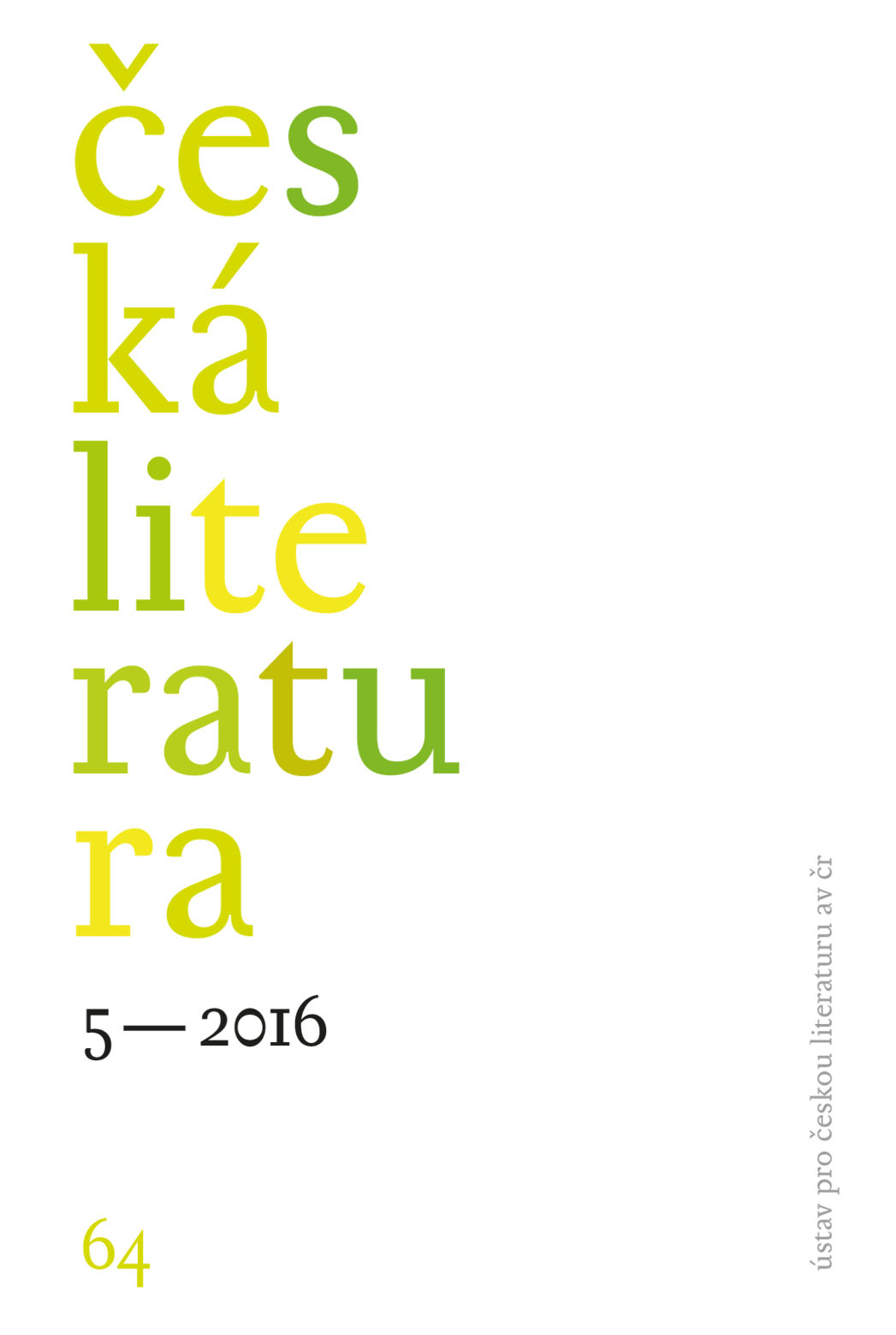 Česká literatura 5 – 2016