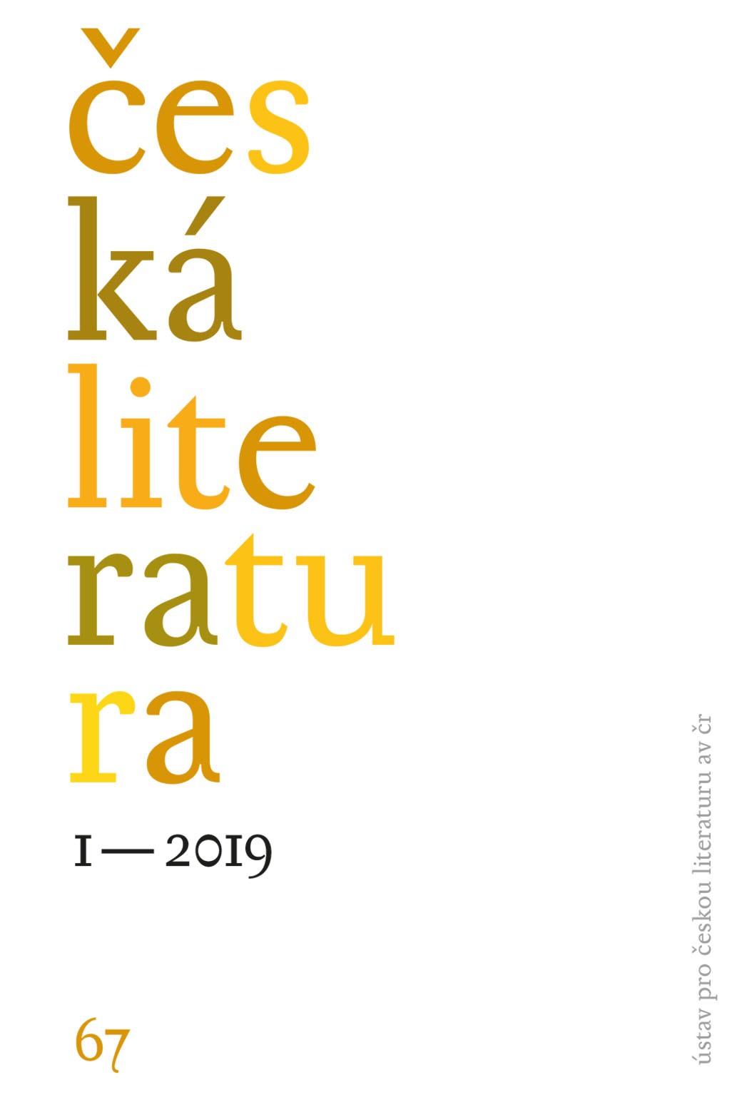Česká literatura 1 – 2019