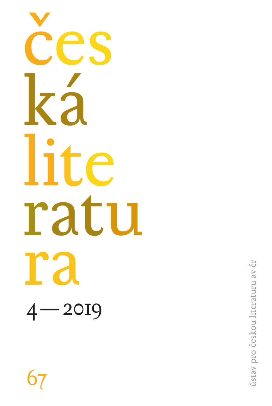 Česká literatura 4 – 2019