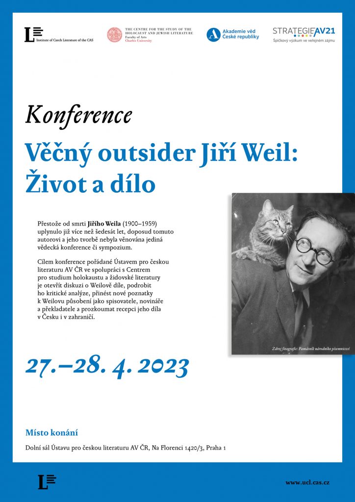 pozvánka na konferenci Věčný outsider Jiří Weil: Život a dílo