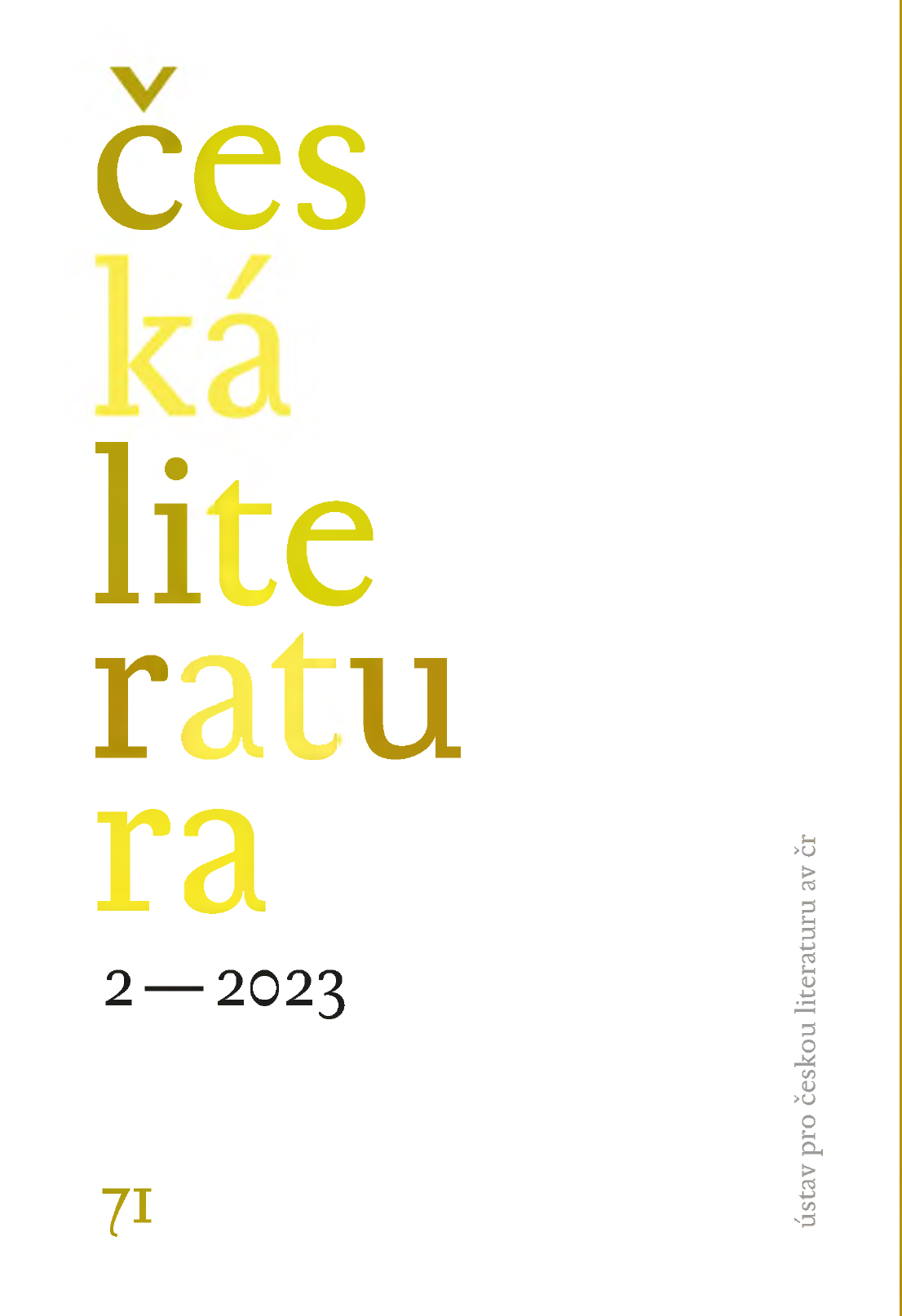 Česká literatura 71, 2023/2