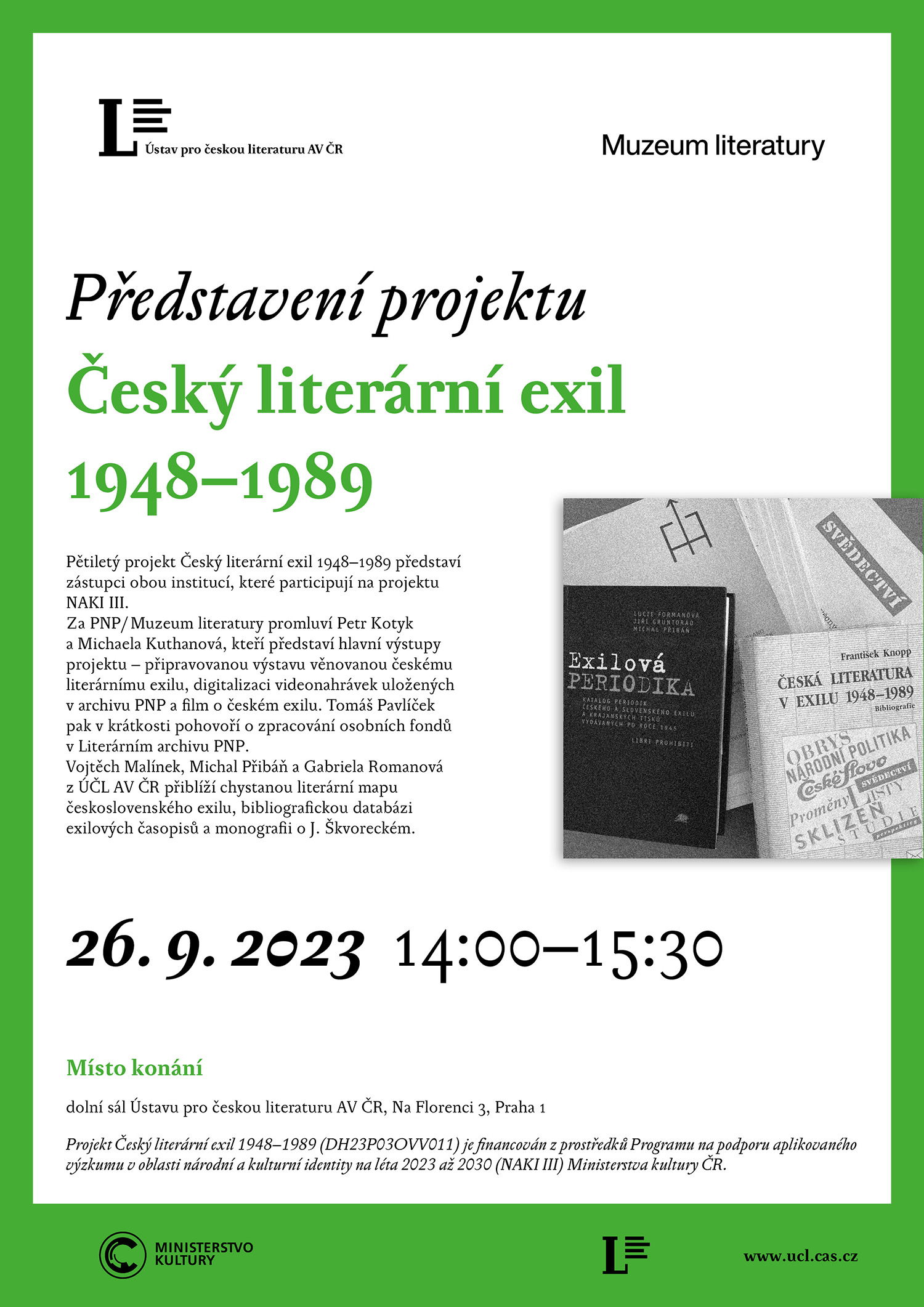 Představení projektu Český literární exil 1948–1989