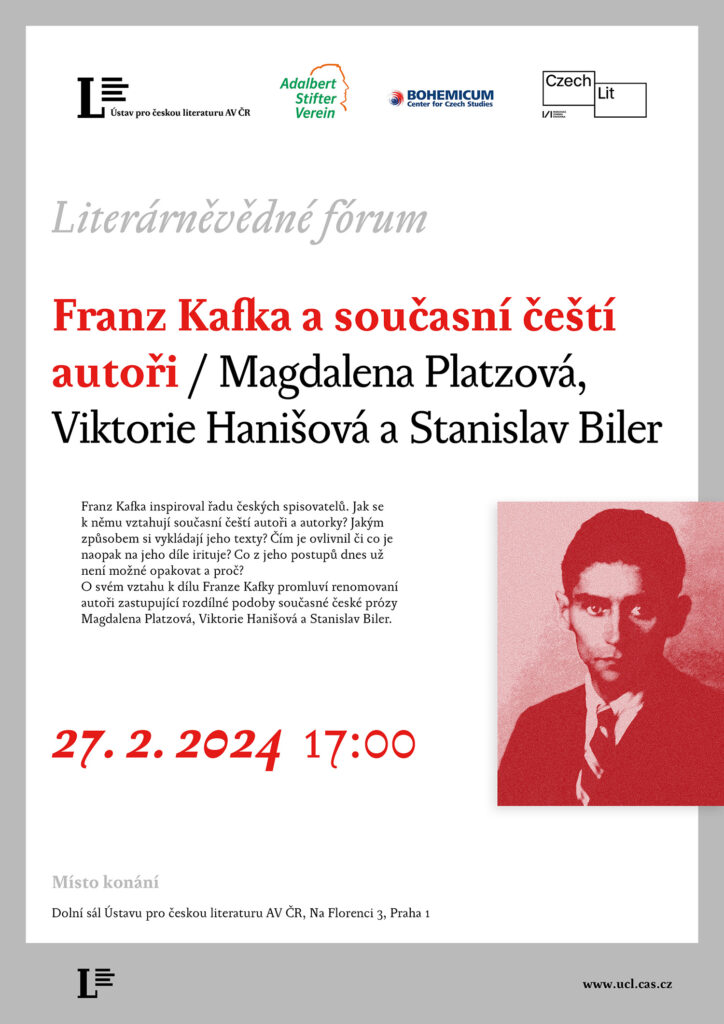 Franz Kafka a současní čeští autoři / pozvánka (Literárněvědné fórum 27. 2. 2024)