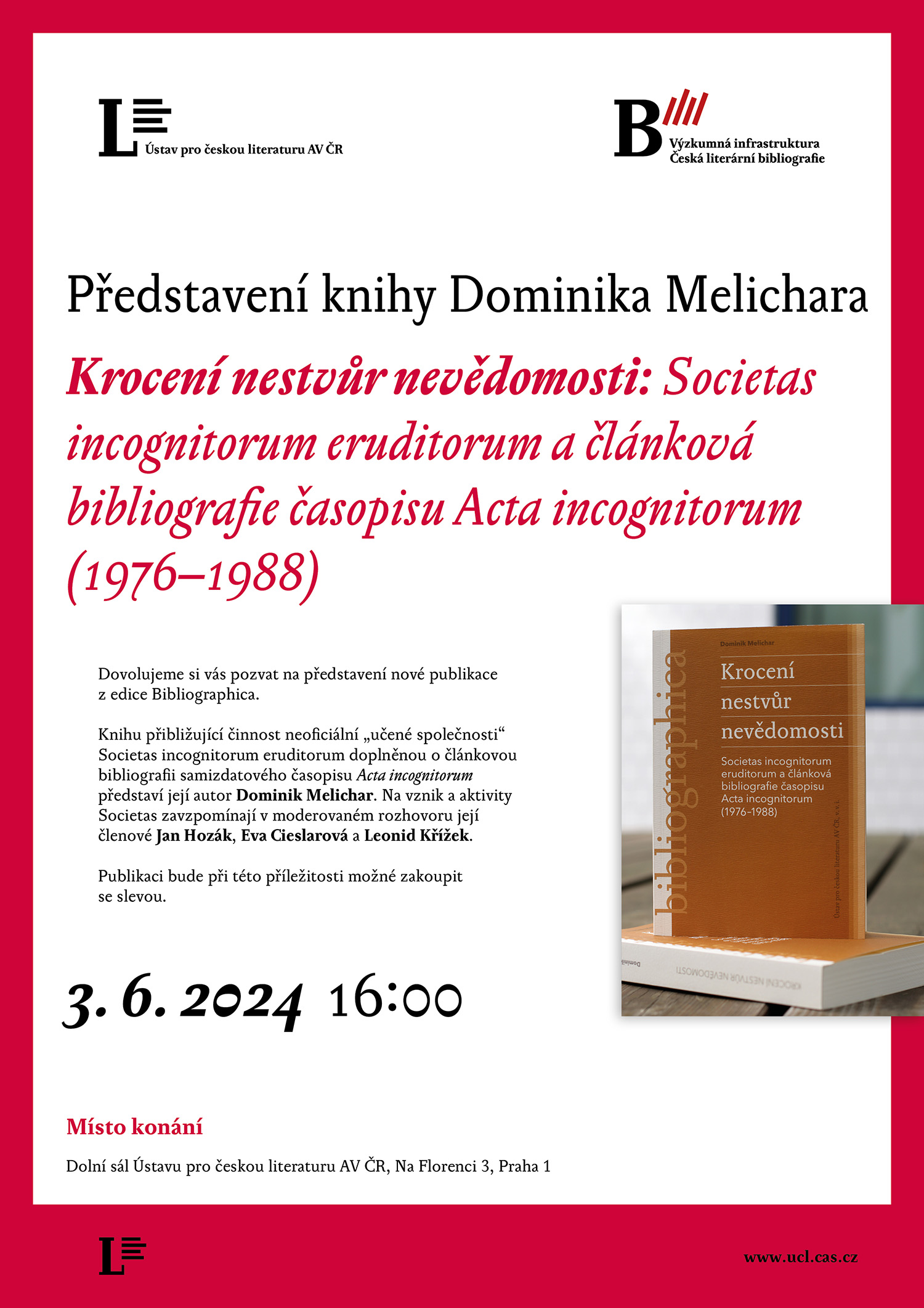 pozvánka na představení knihy Dominika Melichara Krocení nestvůr nevědomosti