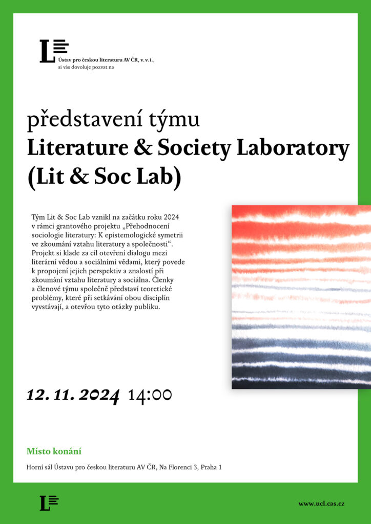 představení týmu Literature and Society Laboratory (12. 11. 2024)